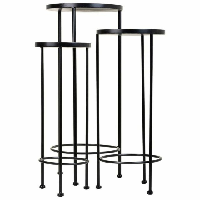 Flower Pot Stand Alexandra House Living Black Iron Tile 30 x 68 x 30 c