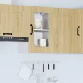 Armoire murale de cuisine et porte en verre Kalmar chêne sonoma
