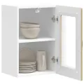 Armoire murale de cuisine et porte en verre Kalmar chêne sonoma