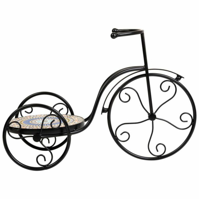 Blumentopfhalter Alexandra House Living Schwarz Eisen Kachel Fahrrad 2