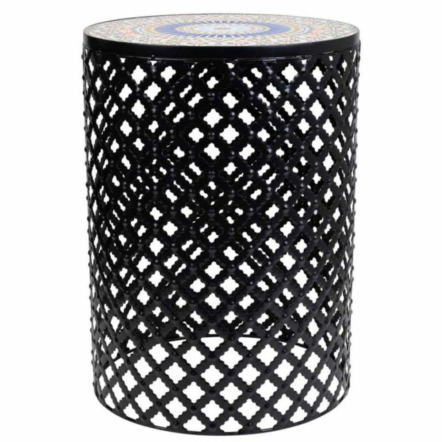 Soporte para Maceta Alexandra House Living Negro Hierro Azulejo 38 x 5