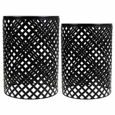 Flower Pot Stand Alexandra House Living Black Iron Tile 38 x 50 x 38 c