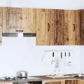 Armoire murale de cuisine Kalmar vieux bois bois d'ingénierie