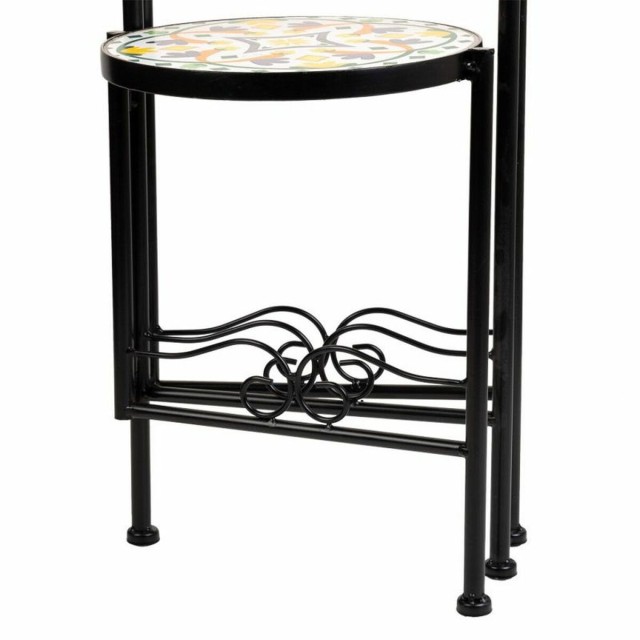 Flower Pot Stand Alexandra House Living Black Iron Tile 30 x 68 x 30 c