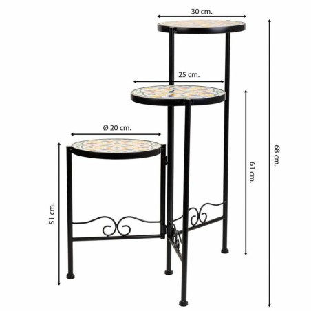 Flower Pot Stand Alexandra House Living Black Iron Tile 30 x 68 x 30 c