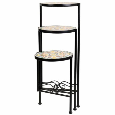 Flower Pot Stand Alexandra House Living Black Iron Tile 30 x 68 x 30 c