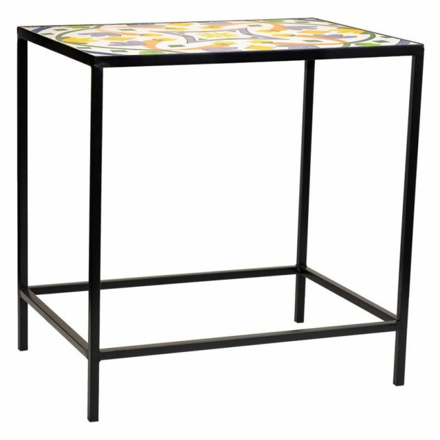 Flower Pot Stand Alexandra House Living Black Iron Tile 37 x 51 x 50 c