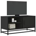 Meuble TV noir 80x34,5x40 cm bois d'ingénierie et métal