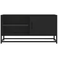 Meuble TV noir 80x34,5x40 cm bois d'ingénierie et métal