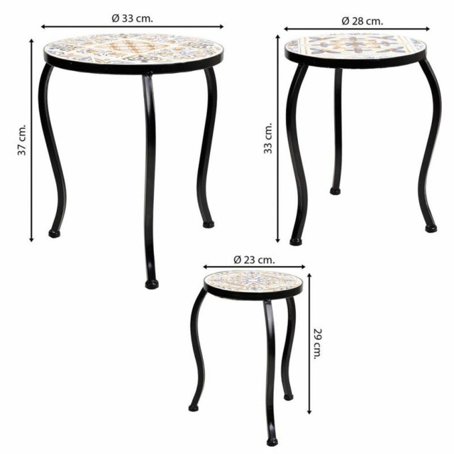 Soporte para Maceta Alexandra House Living Negro Hierro Azulejo 33 x 3