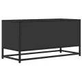 Meuble TV noir 80x34,5x40 cm bois d'ingénierie et métal