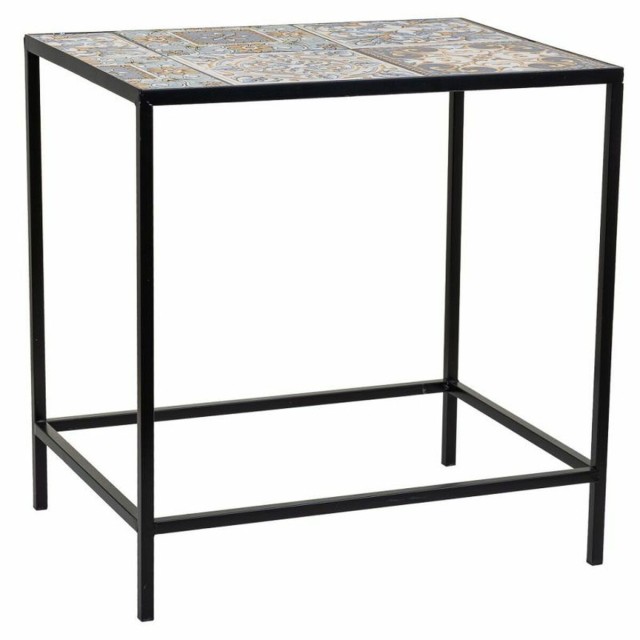 Soporte para Maceta Alexandra House Living Negro Hierro Azulejo 37 x 5