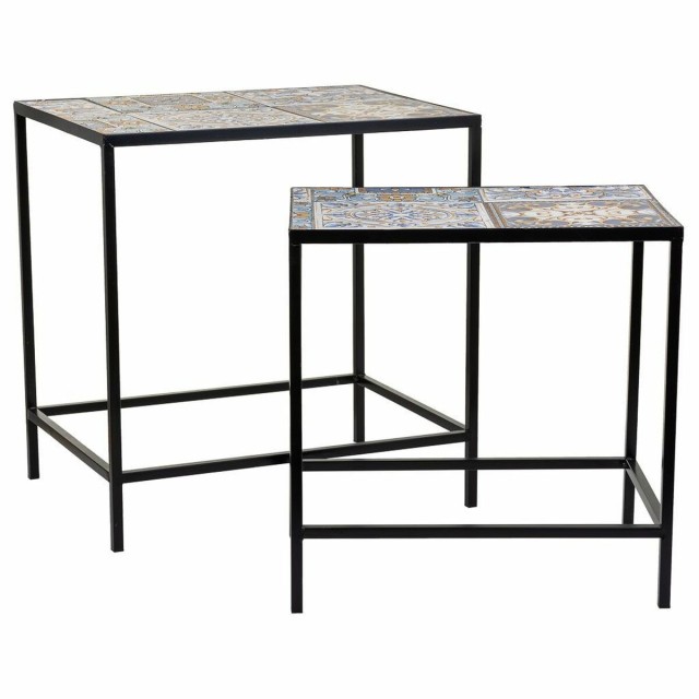 Flower Pot Stand Alexandra House Living Black Iron Tile 37 x 51 x 50 c