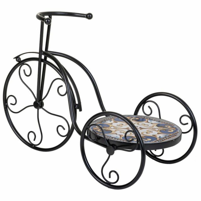 Flower Pot Stand Alexandra House Living Black Iron Tile Bicycle 23 x 3