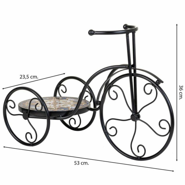 Supporto per Vaso Alexandra House Living Nero Ferro Piastrella Bicicle