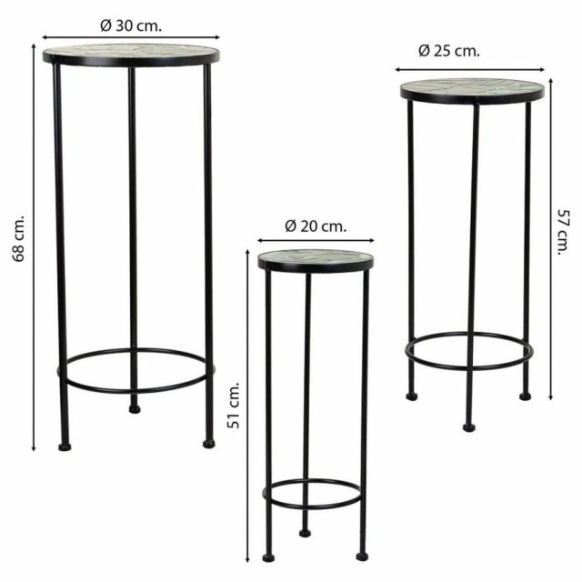 Flower Pot Stand Alexandra House Living Black Iron Tile 30 x 68 x 30 c