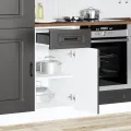 Armoire de cuisine Kalmar noir bois d'ingénierie