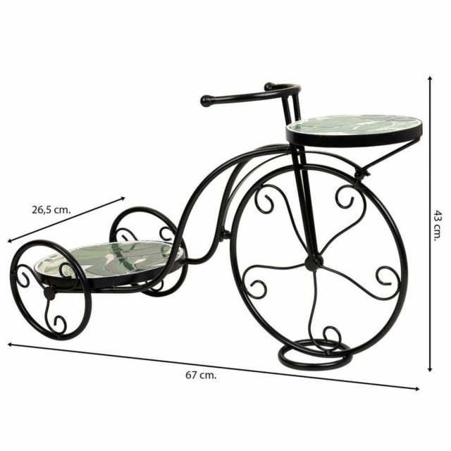 Sous-pot Alexandra House Living Noir Fer Carrelage Bicyclette 26 x 43