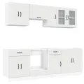 Ensemble d'armoires cuisine 8pcs Kalmar blanc bois d'ingénierie