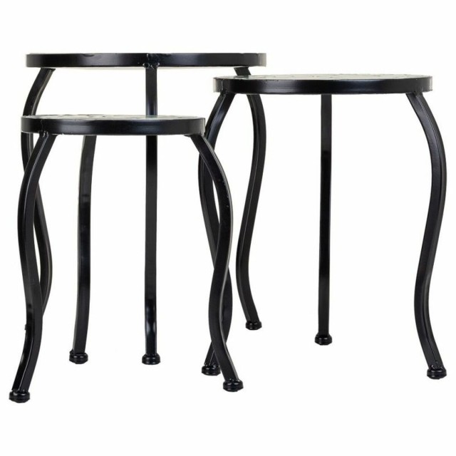 Soporte para Maceta Alexandra House Living Negro Hierro Azulejo 35 x 3