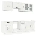 Ensemble d'armoires de cuisine 8 pcs Kalmar blanc brillant