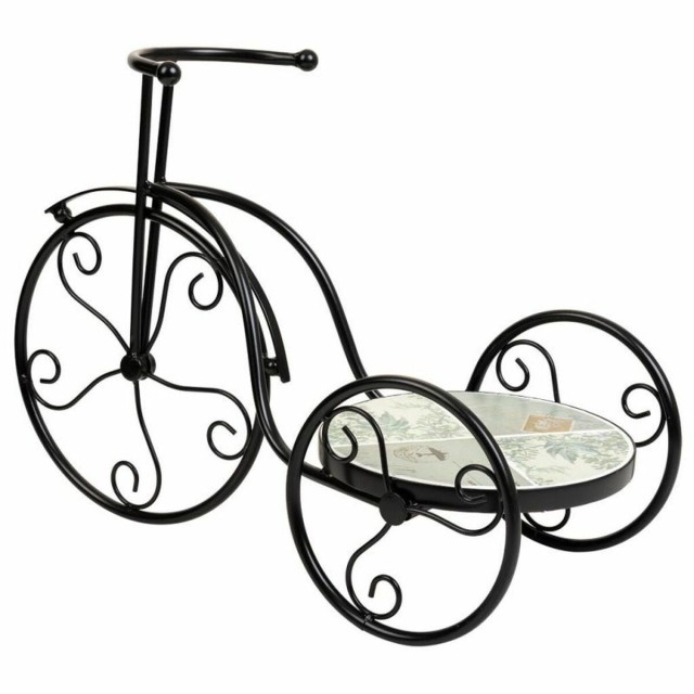 Soporte para Maceta Alexandra House Living Negro Hierro Azulejo Bicicl