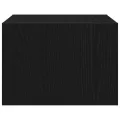 Tables de chevet murales avec lumières LED 2 pcs chêne noir