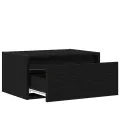 Tables de chevet murales avec lumières LED 2 pcs chêne noir