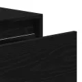 Tables de chevet murales avec lumières LED 2 pcs chêne noir