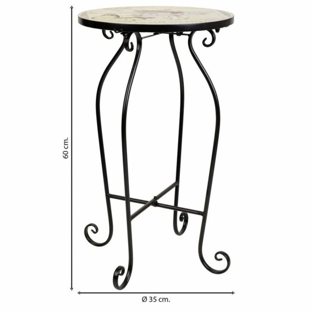 Flower Pot Stand Alexandra House Living Black Iron Tile 35 x 60 x 35 c