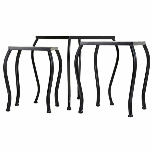 Flower Pot Stand Alexandra House Living Black Iron Tile 33 x 37 x 33 c