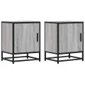 Tables de chevet 2 pcs sonoma gris bois d'ingénierie et métal