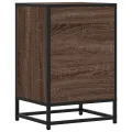 Table de chevet chêne marron 40x34,5x60cm bois ingénierie métal