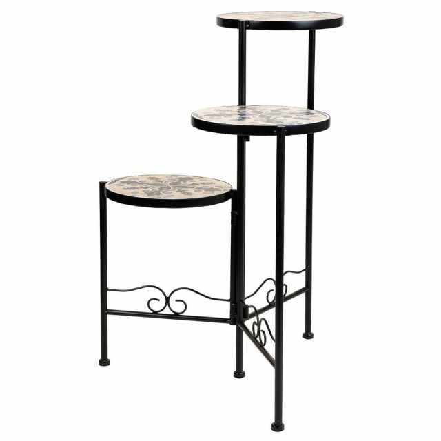 Flower Pot Stand Alexandra House Living Black Iron Tile 30 x 68 x 30 c