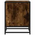 Tables de chevet 2 pcs chêne fumé bois d'ingénierie et métal