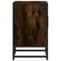 Tables de chevet 2 pcs chêne fumé bois d'ingénierie et métal