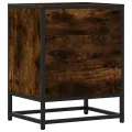 Tables de chevet 2 pcs chêne fumé bois d'ingénierie et métal