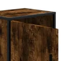Tables de chevet 2 pcs chêne fumé bois d'ingénierie et métal