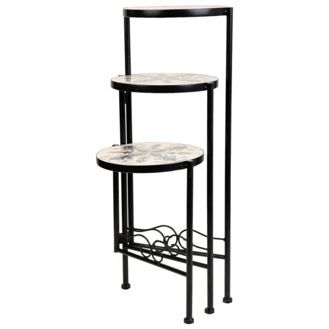 Flower Pot Stand Alexandra House Living Black Iron Tile 30 x 68 x 30 c