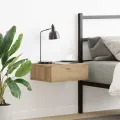 Table de chevet flottante chêne artisanal bois d'ingénierie