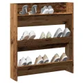 Armoire à chaussures murale vieux bois 80x18x90 cm