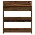 Armoire à chaussures murale vieux bois 80x18x90 cm