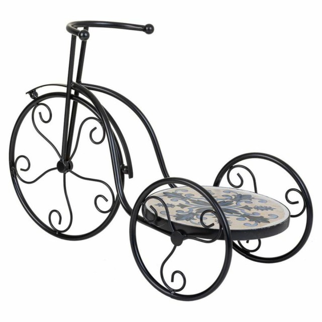 Soporte para Maceta Alexandra House Living Negro Hierro Azulejo Bicicl