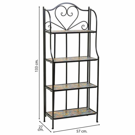 Scaffale Alexandra House Living Nero Ferro Piastrella 27 x 133 x 57 cm