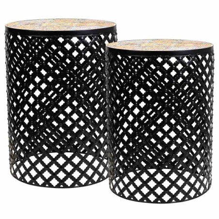 Flower Pot Stand Alexandra House Living Black Iron Tile 38 x 50 x 38 c