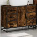 Armoire lavabo de salle de bain chêne fumé bois d'ingénierie