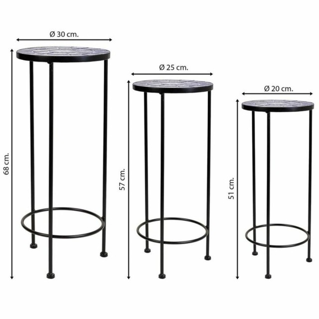 Supporto per Vaso Alexandra House Living Nero Ferro Piastrella 30 x 68