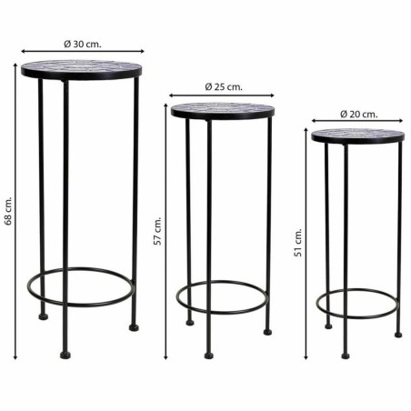 Soporte para Maceta Alexandra House Living Negro Hierro Azulejo 30 x 6