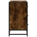 Armoire lavabo de salle de bain chêne fumé bois d'ingénierie