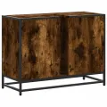 Armoire lavabo de salle de bain chêne fumé bois d'ingénierie